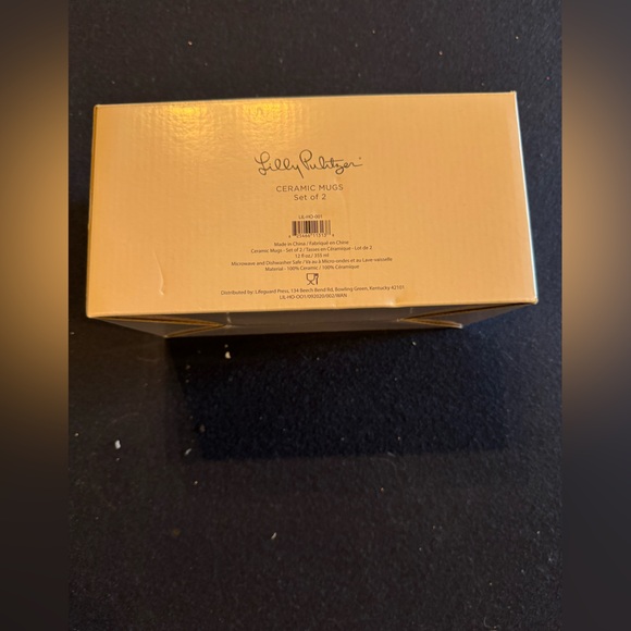 Lilly Pulitzer Blue, Green and Gold Floral Ceramic Mugs (2) - Picture 2 of 8